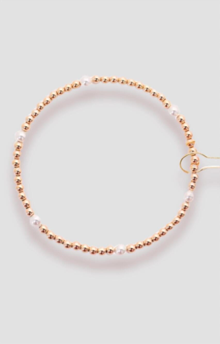 NEW BEADED BLONDES women's madi pearl bracelet in gold